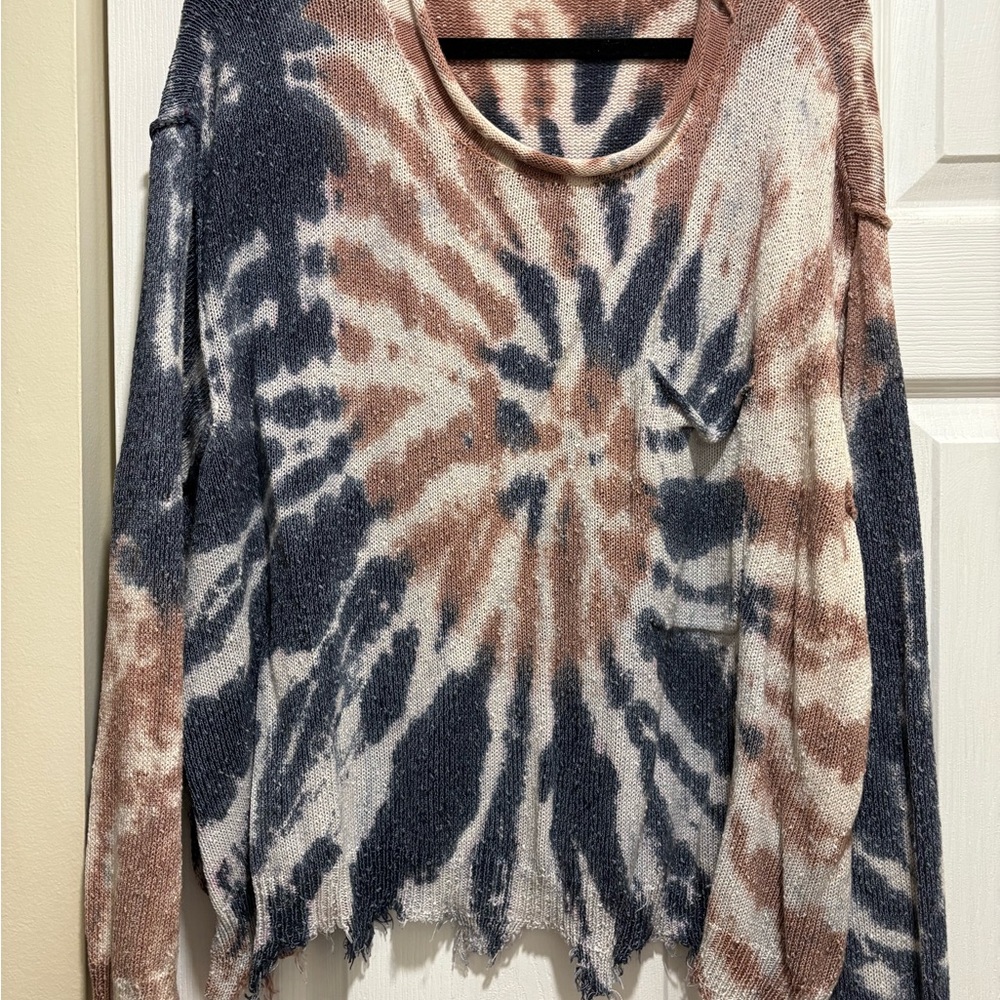 Peach Love California Tie-Dye Knit Top